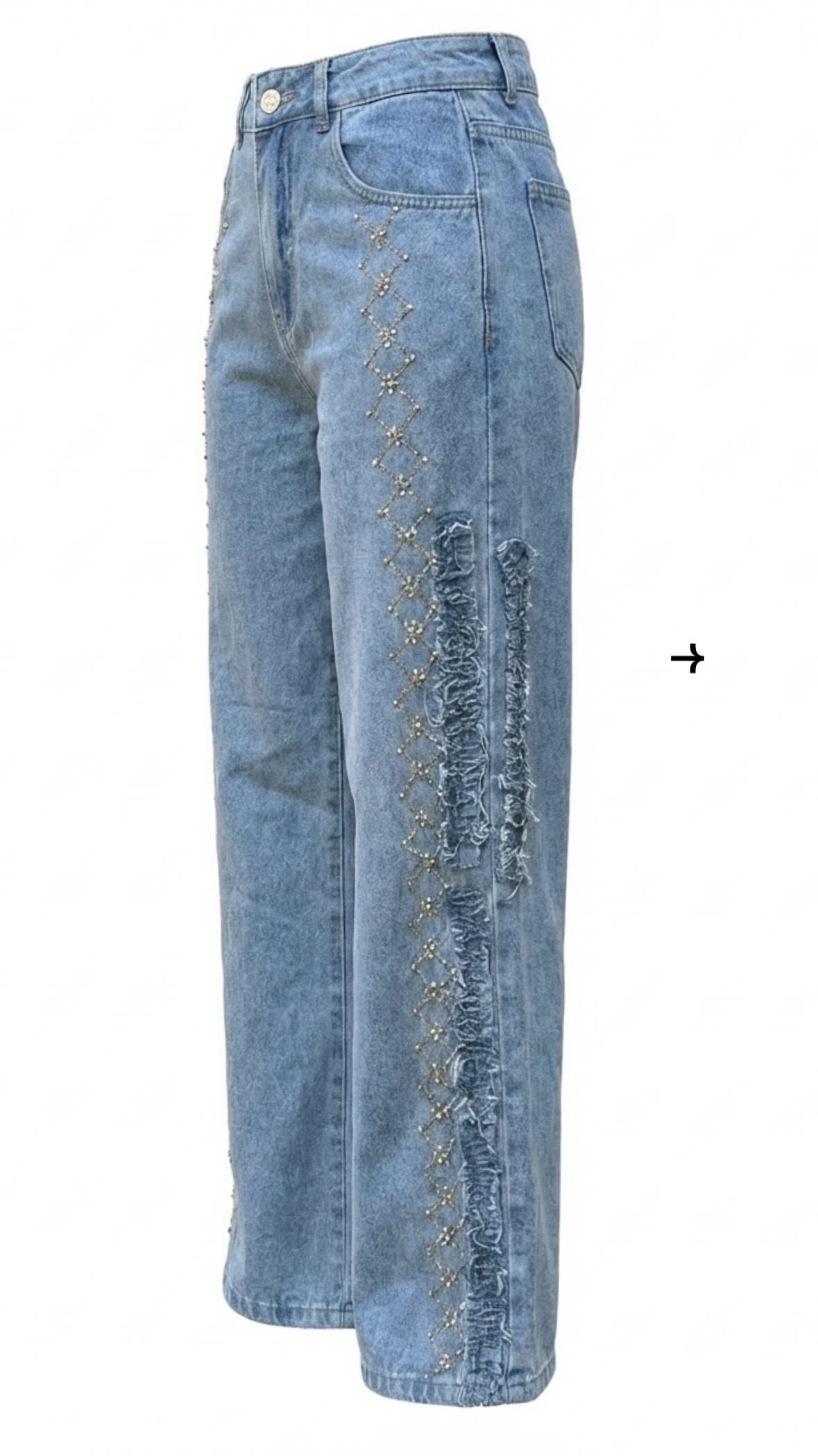 Jean celeste strass floral